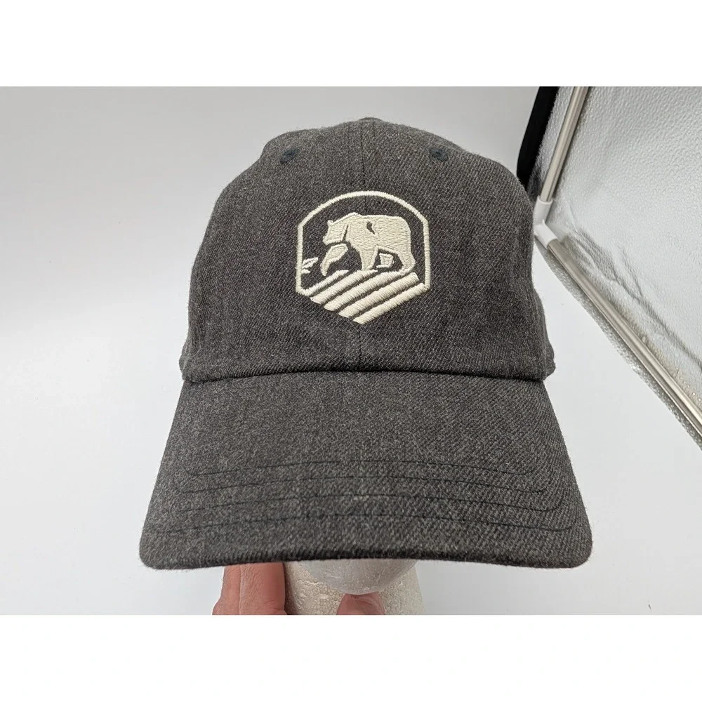 The Normal Brand Charcoal Gray Wool Blend Bear Logo Adjustable Baseball Hat